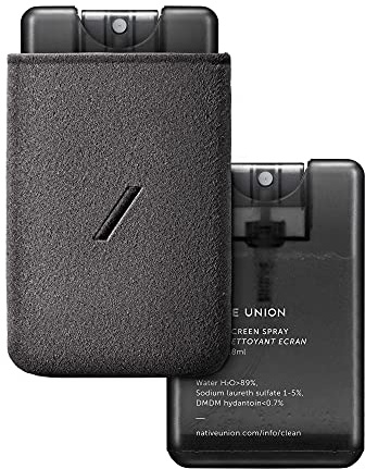 Espray Limpiador de Pantallas Native Union - Solución limpiadora de Pantallas 2 en 1 con Funda de Microfibra para portátiles, tabletas, teléfonos - Diseño de Bolsillo - Solución sin Alcohol, amoníaco