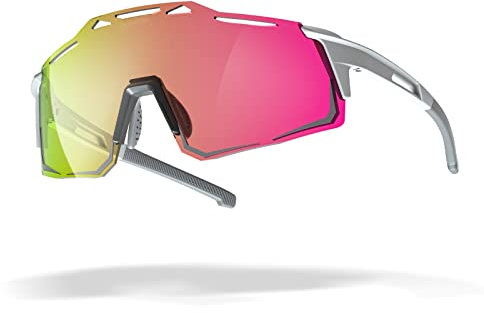 fivenum Unisex – Verfärbung Fahrradbrille, polarisierte Sonnenbrille, Sportsonnenbrille, Skibrillen,Rosa