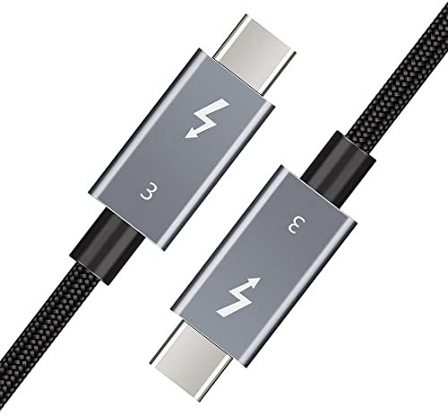 Thunderbolt 3 Kabel 2m | unterstützt 100W Leistung | Ladekabel / 40Gbps Datentransfer, USB-C auf USB-C, kompatibel mit externen SSD, eGpu Typ-C MacBooks, Dell, iPad Pro 2020, Pixel, Hub Docking