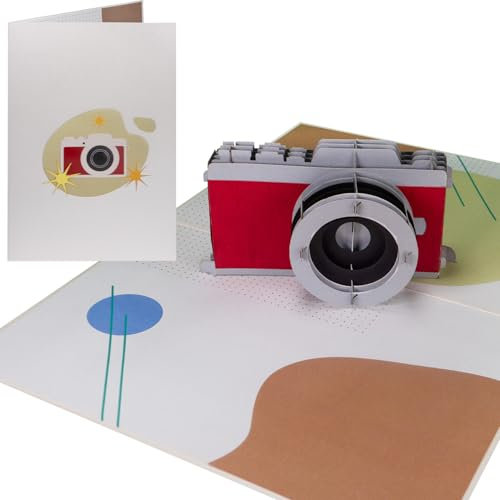 Sweetpopup® Pop Up Karte Fotoapparat – 3D Glückwunschkarte Kamera für Fotografen, Reisende & Kreative – Geburtstagskarte, Reisegruß oder Gutschein für Urlaub, Reisen, Fotoshooting & Erinnerungen, 066