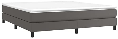 vidaXL Boxspring-sängram grå 160x200 cm konstläder