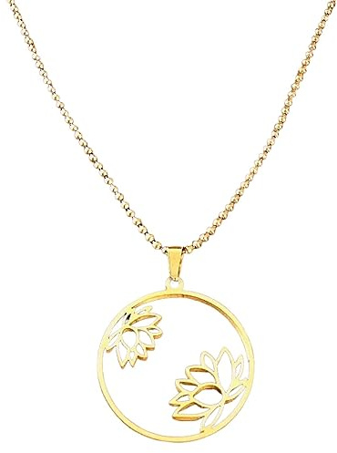 MEIN MANTRA by alexa LOTUSBLUMEN Anhänger mit Kugel-Kette Edelstahl Hypoallergen in Silber, Gold oder Roségold