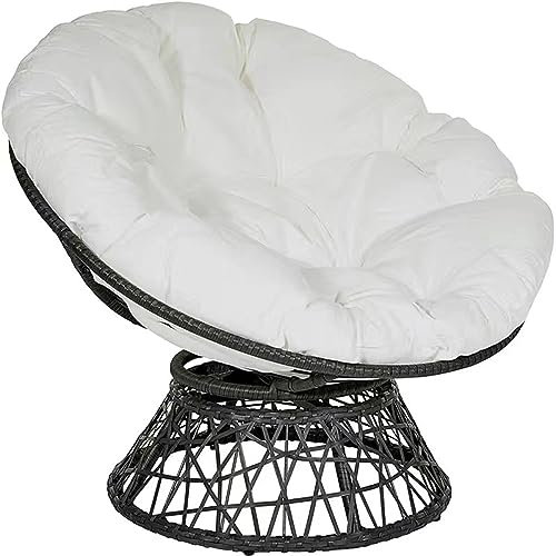 YCDZSW Papasansessel Kissen Sitzauflage, Papasan-Sitzkissen, Wasserdicht Papasan Stuhlkissen, Stuhlkissen Für Innen Balkon Draus Schaukelstuhlkissen Im Freien Balkonstuhl (39.4 x39.4,Weiß)