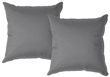chilly pilley® Dekokissen für Garten & Zuhause – Weiche Zierkissen in vielen Farben & Größen, Einzeln oder im Set erhältlich, Strapazierfähig & Pflegeleicht 2er Set 50x50 grau