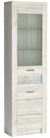 Lomadox Eck Vitrinenschrank Standvitrine Eckschrank Wohnzimmerschrank modern in weiß