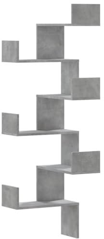 vidaXL Wand-Eckregal Betongrau 45x45x147 cm Holzwerkstoff