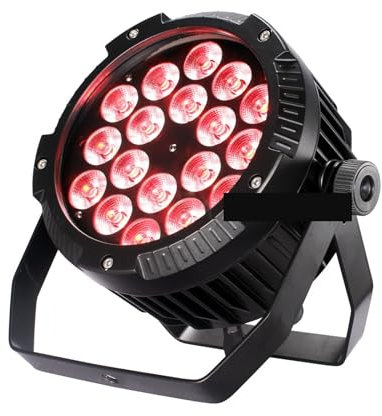 OUHFCASN Luce da palco per DJ, Luci par a LED impermeabili IP65, 18x18W RGBWA UV 6IN1 18X12W RGBW Controllo Stage Beam Wash Attrezzatura for DJ Luci da discoteca for DJ Uplight per Eventi