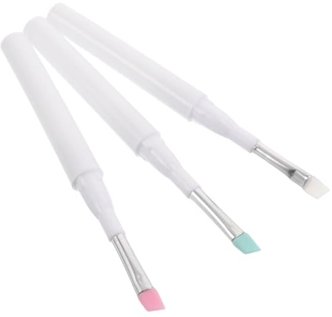 Healeved 3pcs Silicone Eyebrow Brush Cap Angled Brush for Eyeshadow Eyelash Separator Lip Scrub