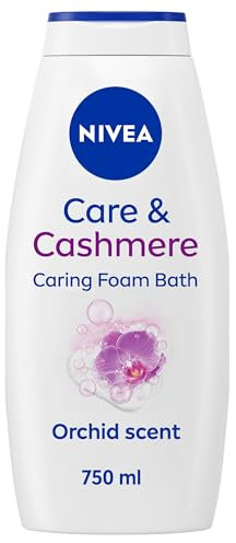 NIVEA 2in1 Cashmere Shower & Bath Gel (750ml), Caring Bath and Shower Gel, Body Wash with Vitamin C and E, Skin Moisturiser with Relaxing Orchid Scent