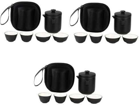 ABOOFAN Juego De Té De Viaje De 3 Piezas Tetera Taza Tetera Kit Para Preparar Té Chino Kit Para Servir Té De Viaje Accesorios Para Té De Kung Fu Té Chino De Kung Fu Cerámica