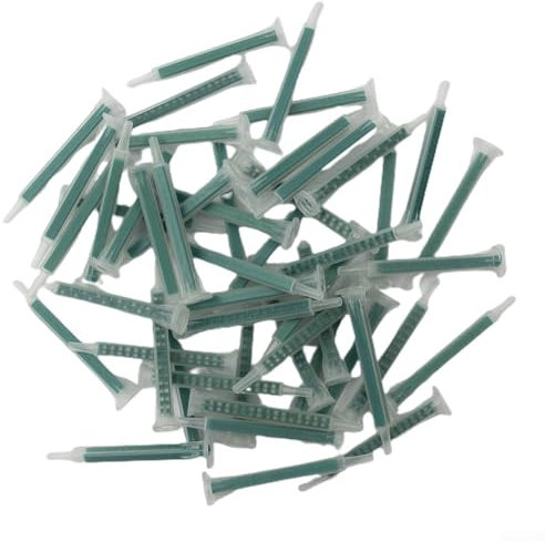 FACULX 50 Pack 2K-Adhesive Static Mixer Set, Mixing Tips For Epoxy Dispensing, 16-Element Nozzles, 83Mm Long, 5.3mm ID, 7.6mm OD, Industrial Grade