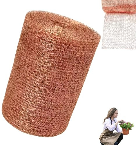 ClcIosis 1 Stück Kupferdraht Gegen Schnecken 12.7cm x 6m, Schneckenzaun Kupfer, Kupferband Kupfernetz Gegen Schnecken Kupfergitterrolle Zum Bauen Löchern, Pflanzenschutz für Haus (6M)