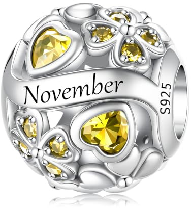 LNQOBU Breloque de pierre de Naissance pour Pandora Bracelet,perle de Charme de coeur D'amour en Argent Sterling 925, Pendentif en forme de Coeur D'amour pour les Femmes