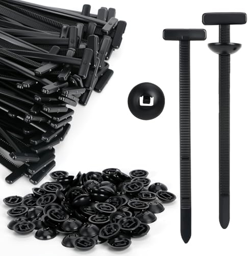 100 Piezas Nylon Universal Cable Tie Buckle, Bridas Plástico Autoblocantes Negras, Abrazaderas Resistentes de Nailon Multiusos, Sujetacables Universales para Coche, Hogar y Reparaciones Diarias