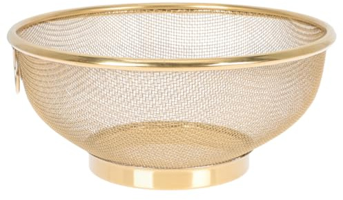 JECOMPRIS Stainless Steel Fine Mesh Colander Strainer Bowl, Versatile Rice Washer and Food Drainer, Kitchen Sieve with Modern Look for Washing Rice and Draining Ingredients