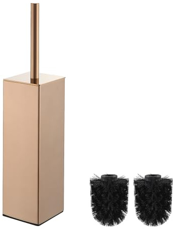BGL 304 Soporte cuadrado para cepillo de inodoro en oro rosa | Soporte de acero inoxidable para baño y hotel | Diseño elegante y sin óxido