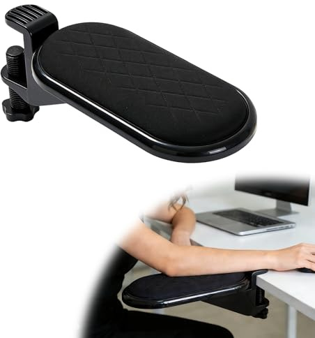 Reposabrazos para Escritorio, Reposabrazos de Muñeca Ajustable,Extensión ajustable de 180° para escritorio de ordenador, para reposabrazo o escritorios (negro)
