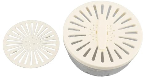 Tazón de lavado de frutas, filtro de frutas multipropósito de fruta cesta de drenaje vegetal con tapa y mango plegable para frescura de refrigerador y picnics al aire libre (Blanco)