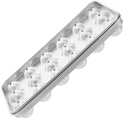 CIYODO Moule à Glaçons Sphériques Acier Inoxydable Réutilisable Plateau à Glace Mini Rond pour Congélateur Café Whisky Cocktails et Boissons Démoulage Facile et Congélation Rapide