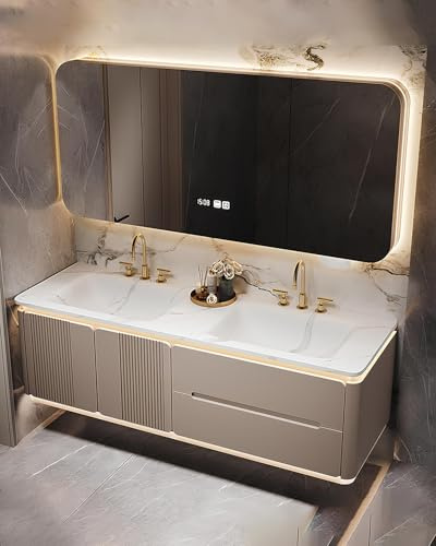 Mobile Bagno con Lavabo Sospeso, Mobile Bagno Lavandino, Adatto A Bagno Padronale, Bagno per Gli Ospiti, Bagno Pubblico