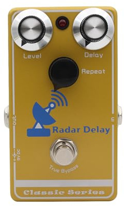 Jenngaoo Gitarren Delay Effekt Pedal Analog Digital Hybrid Delay mit True BBD Schaltung, Echo Decay für Verzerrte Gitarrentöne, Vintage Stil Gitarreneffektpedal mit Delay Time Leve