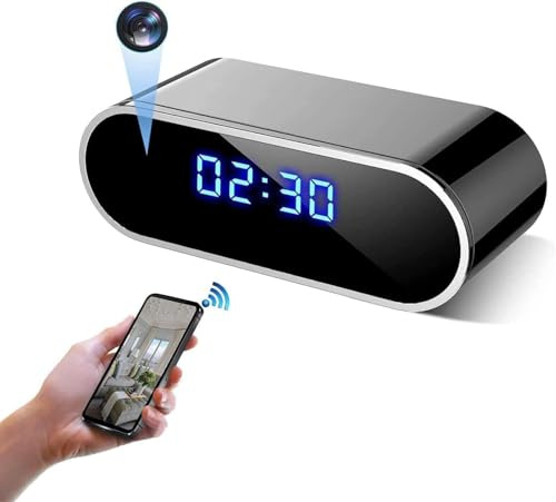 LaoZiTong 4K Full UHD Spy Camera Hidden Camera in Clock WiFi Hidden Cameras Video Recorder Wireless IP Camera Indoor Home Security Monitoring Nanny Cam 140° Angle Night Vision/Motion Detection