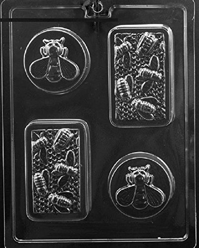 Grandmama's Goodies A150 Honeycomb Honey Bee Hive Soap Bar Mold with Exclusive Molding Instructions