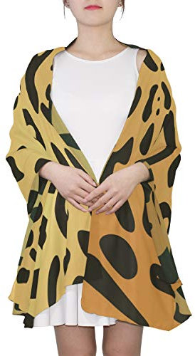 Lianchenyi Seidenschal, Leopardenmuster, leicht, weich, lang, Chiffon-Halstuch für Damen und Mädchen