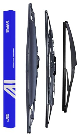 Vipa Car Parts Premium Wiper Blade Set | fits: MINI MINI R56 EARLY Hatchback (Aug 2006 to Sep 2012) | All-Weather Performance | Durable, Streak-Free Windshield Wipers | Easy Installation