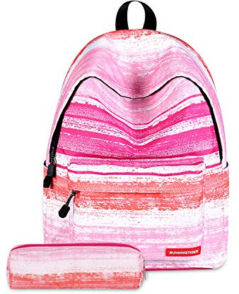 FANDARE Zaino Borse Galaxy Scuola Zainetti Adolescente Borse Da Scuola Tempo Libero Ragazzi Ragazze Borse Da Viaggio Zaini Donne Multicolore Daypack con Borsa Bambino Impermeabile Poliestere, Rosa(W),