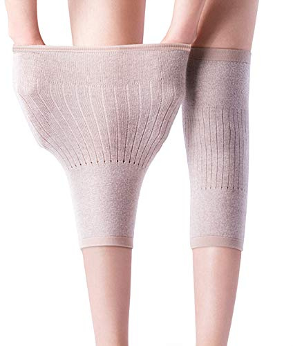 nuluxi Inverno Termiche Ginocchiere Invernali Scaldamuscoli Termici in Maglia Ginocchiera per Protezione Gamba Ginocchiera Scaldini Maniche per Donne Uomini Sport Outdoor Ciclismo Arrampicata-2 Paio