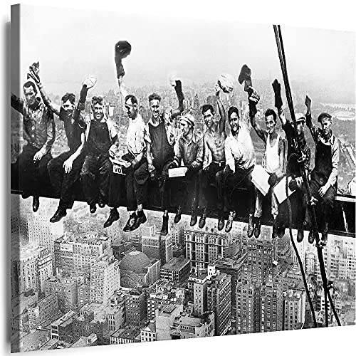 Myartstyle - Bilder Leinwand Skyline - New York Mittagspause 115 x 75 cm Xxl - 1 Teilige WandBilder Art 3D Modern Kunstdrucke w-aB-20433-71