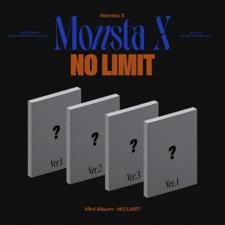 Monsta X- No Limit [komplettes Set Ver.] (10. Mini-Album), 4 Alben + Kultur, koreanisches Geschenk (dekorative Aufkleber, Fotokarten)