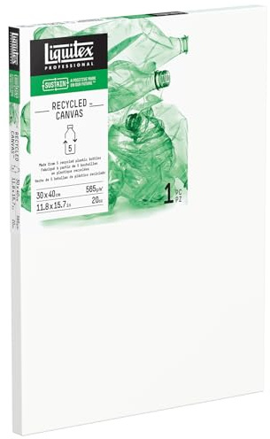 Liquitex 416030040 återvunnen kilram, tillverkad av 100% återvunnen plast, högkvalitativ duk med 565 g/m², FSC, 3-vägs grundad för olja och akrylfärger – traditionell 30 x 40 cm