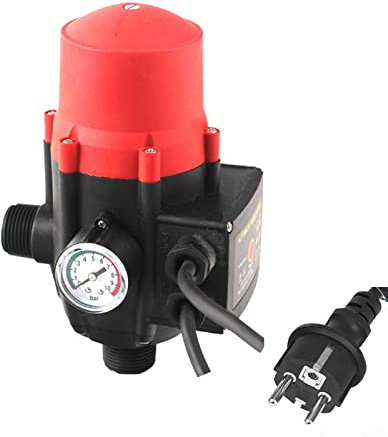 Elektronische Pumpensteuerung 1100W Druckschalter 10bar Manometer mit EU Stecker