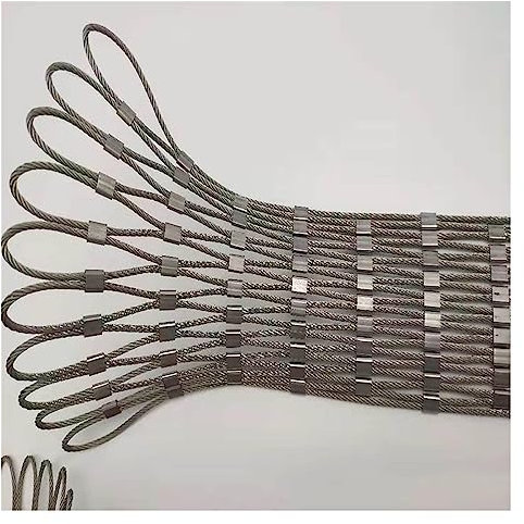 EHEIN Flexibles Edelstahldrahtseilgeflecht mit 4,0 mm Durchmesser, Balkontreppenschutz, Absturzsicherung, Bereichsisolierung (Color : 20cm, Size : 1X2m)