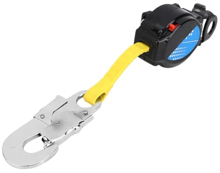 Lwuey Self Retracting Lifeline, 1.6M Telescopic Fall Protection Roofing Safety Heavy Duty Snap Hook Harness Anti Quick Action Braking System Restraint Device Retractable Lanyard Outdoor Work Equipment