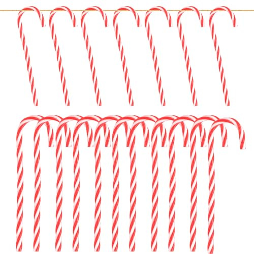 50 Piezas Bastones de Caramelo Navideños Candy Cane de Plástico 15cm Colgantes Adornos Árboles de Navidad Decoración Fiesta Ornamentos de Navidad Adorno de Navidad Rojo y Blanco