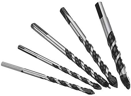 BREAKA 5-teiliges 6–12 mm Steinbohrer-Set, Spiralbohrer-Set for Fliesen, Ziegel, Beton, Zement