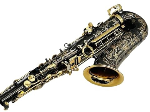 saxophon Anfänger, Student, Professionelles Saxophon, Altsaxophon, Eb-Stimmgerät, Schwarz Vernickelt Und Goldgeschnitzter Körper