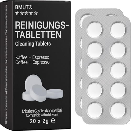20 pastillas de limpieza para cafeteras automáticas | contra residuos de aceite de café | para Jura, Siemens, Delonghi, etc.