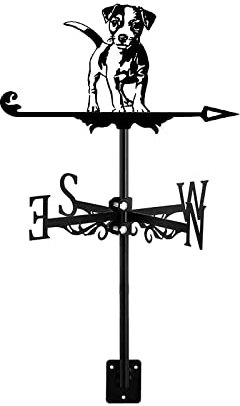 ZNEL Wetterhahn 3D Kleiner Hund Tier Ornament Windfahne Aus Metall, Dach-Wetterfahne Windrichtungsanzeiger Dachdekoration Zubehör Für Garten, Terrasse Und Hof, Brittany Hound