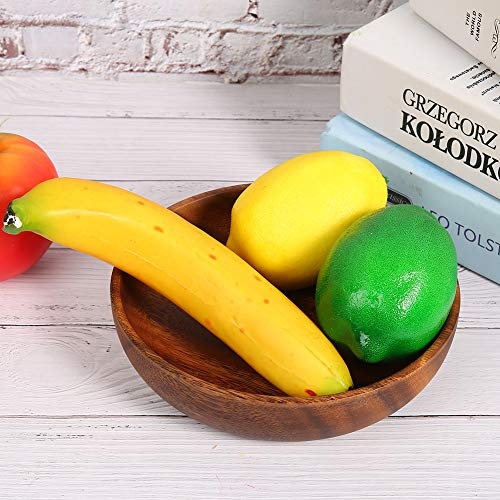 ZJchao Bol en Bois pour Salade de Fruits, Pain de, Présentoir de Collations et de Bonbons, Assiettes Creuses à Salade en Bois (17.5 * 4cm)