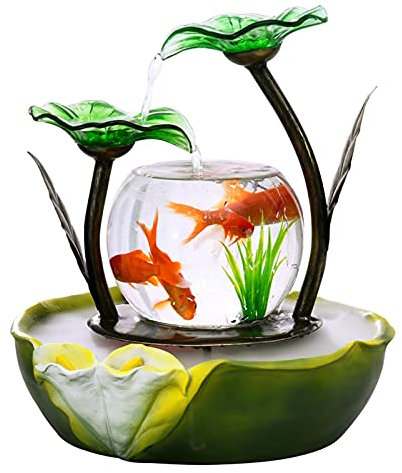 Xumh2024-3 Fontana da Interni Feng Shui Caratteristica da Tavolo Fontana da Tavolo Aggiunge Un Suono sereno for la casa o L'Ufficio - Arredamento del Desktop Rilassante da 12 Pollici Home Fontana(A)