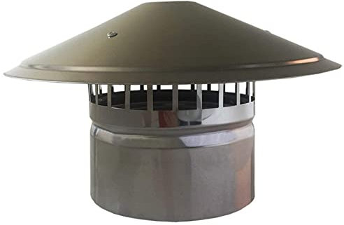 CRRONG Kaminhaube, pilzförmige Schutzkappe aus Edelstahl, Dachhaube für die Kanalisation, Lüftungskappe, Regenhut, Haube, atmungsaktiv, 160 mm (100 mm)