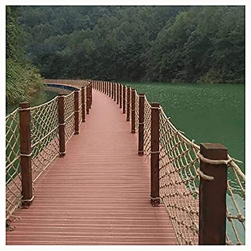 FFCJJD Hemp Decorative Net, Ceiling Wall Hanging Netting Outdoor Safety Cargo Rope Net Plant Growth Climbing Railing Balcony Pet Stairs Protection Mesh Fence Nets fo(Size:2 * 10M(7 * 33ft))(1*1m(3*3ft