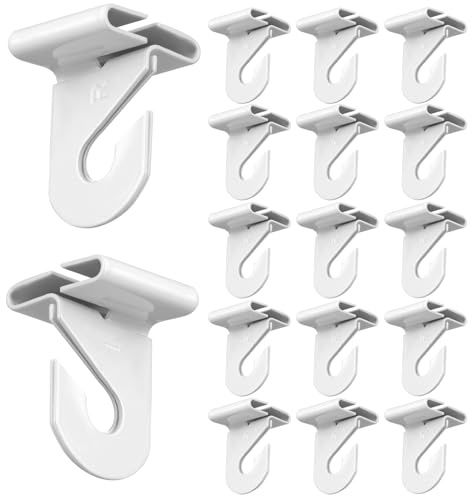 34 Pcs Ceiling Hooks, Durable Heavy Duty Aluminum Alloy Ceiling Hangers White Drop Suspended Ceiling Tile Hook Ceiling Clips for Hanging Plants & Decorations at Home Classroom Grid Office