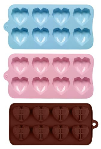 Moldes En Forma De Corazón De 3 Piezas, Moldes Para Chocolate, Moldes De Silicona, Accesorios Para Hornear, Moldes Para Dulces, Moldes Para Postres
