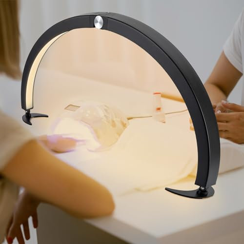 40W Halbmond Lampe LED Professional Nail Light Lash Light 3200-5600 K Dimmbar Nageltisch lampe mit Fernbedienung Beauty Salon Light für Wimpern Kosmetikerinnen