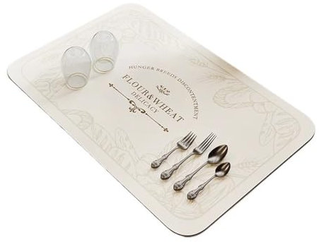 Abtropfmatte For Geschirr, Saugfähige Abtropfmatten For Die Küche, Schnell Trocknende Kaffeemaschinenmatten, Tassenabtropfmatten For Die Küchentheke, 30 X 40 Cm(White,40x50cm)